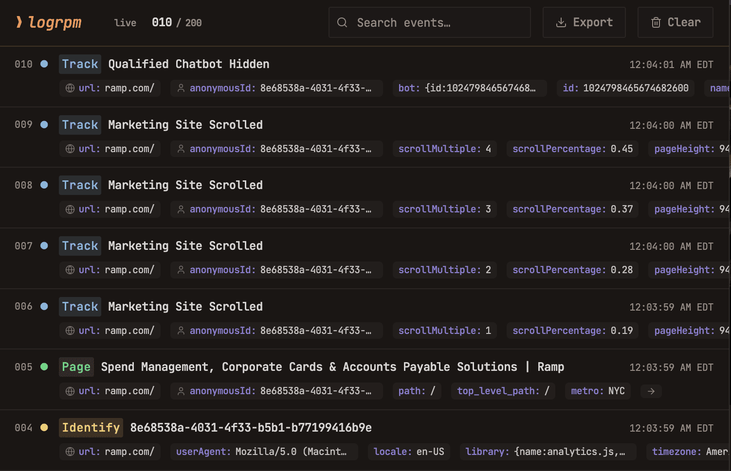 Realtime Events